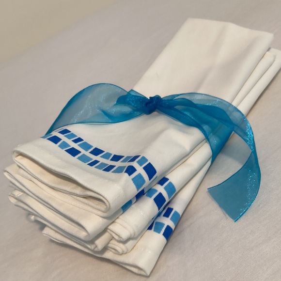 Sea glass mosaic Napkins (8) made in India NWOT - Picture 12 of 13